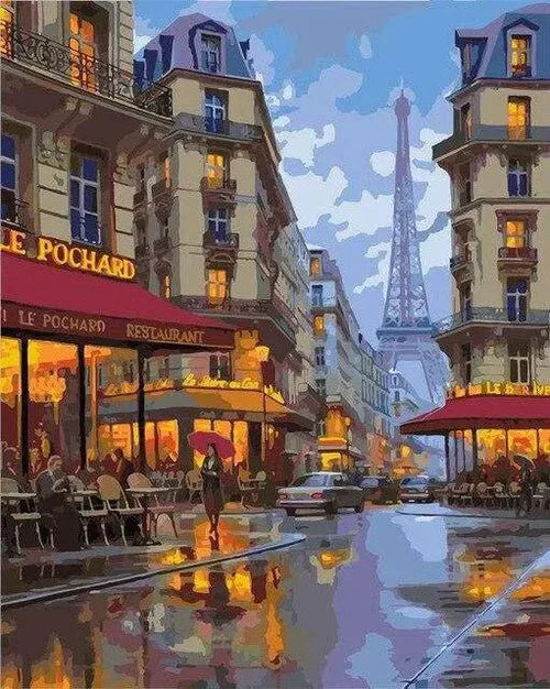A View From The Street To The Eiffel Tower