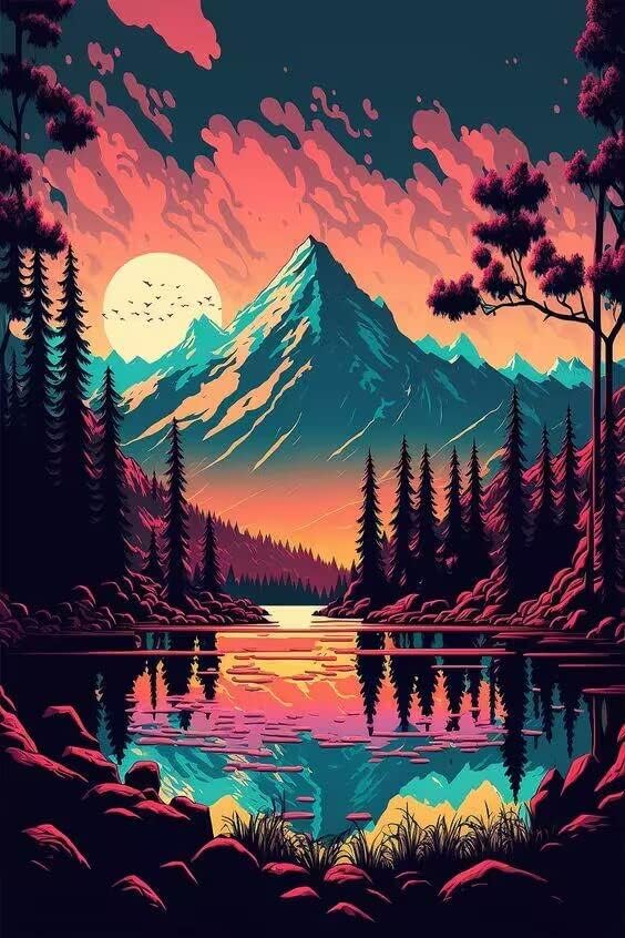beautiful view at sunset