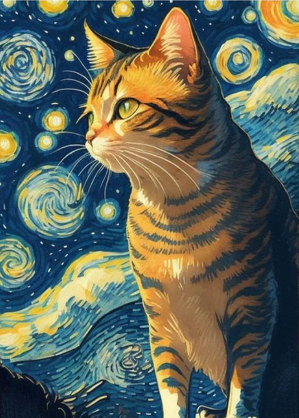 Cat in the style of Van Gogh