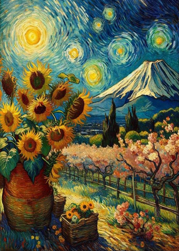 Van Gogh Style - Snow Mountain