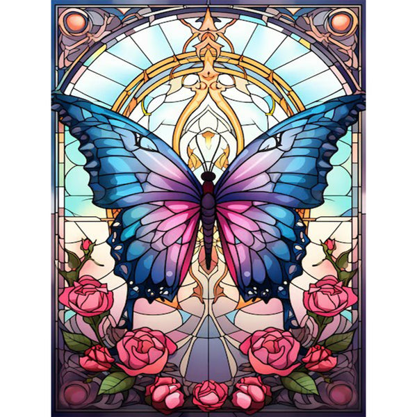 Beautiful glass painted butterfly