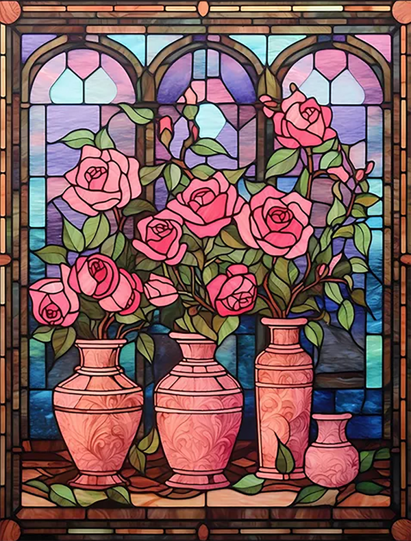 Red roses in vase