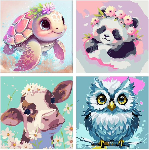 Cute Animal-4 Pack Diamond Painting Kits Beginners
