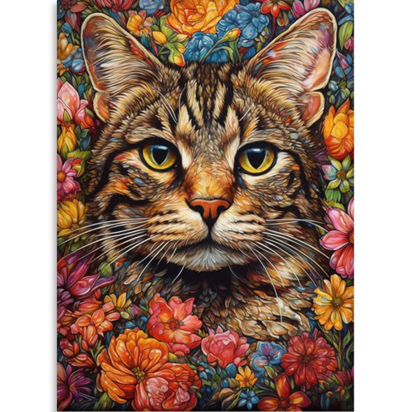 Cat Among Flowers